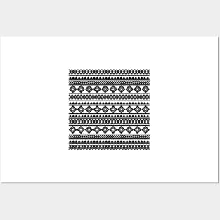 Black and white tribal pattern Posters and Art